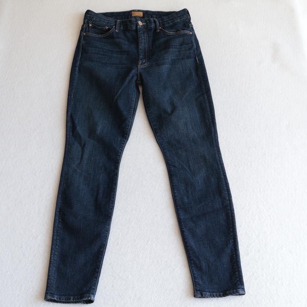 Mother High Waisted Looker Clean Sweep Slim Jeans Dark Wash Size 30